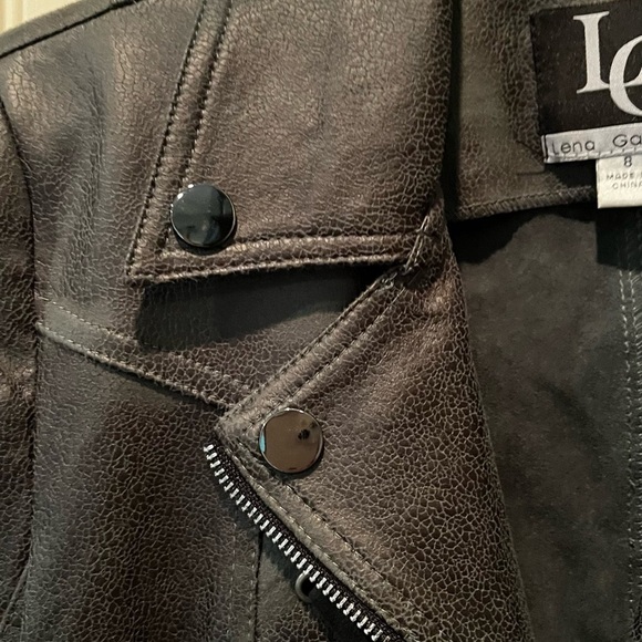 Lena Gabrielle Jacket Ladies Size 8 Green Color amazing Detail Fall Winter Open - Picture 4 of 11